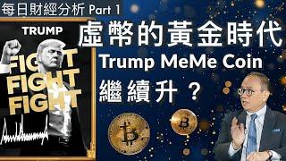 虛幣的黃金時代？Trump MeMe Coin 繼續升？Part 1 #每日財經分析