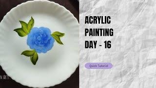 How to Paint Blue Rose / Step-by-Step Acrylic Painting