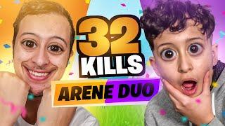 On a fait TOP 1 avec 32 KILL en ARÈNE ! Le MEILLEUR DUO de FRÈRE sur FORTNITE !