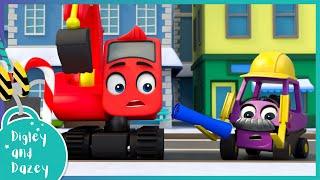 Ice Water SPLASH   | Digley and Dazey | Kids Construction Truck Cartoons