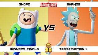 ZEDISTRUCTION 4 Winners Finals Ghopo (Finn) vs Bhands (Rick) MultiVersus Tournament