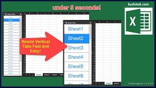 Resize Excel Vertical Tabs under 5 seconds! | XLNavigator v1.0.54