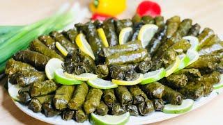 Stuffed Grape Leaves/ Vegetarian Armenian Best Stuffed grape leaves Dolma ملفوف ورق العنب دولمة