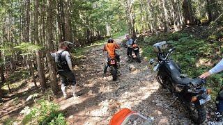 A tough rough slog in the rocks.  Adventure Bikes with the Chimps near Mabel Lake BC.  KTM 350 EXCF