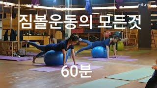 필라테스 짐볼 /  60분수업  (1회) 큰근육 작은근육  미세한근육까지  튼튼하게  기초부터 차근차근   다이어트 #체지방감소 #코어강화 #짐볼   카루나TV