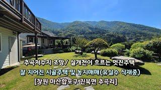 마산 진북면 잘 지어진 시골주택 및 실개천 있는 농지매매(유실수 식재중)