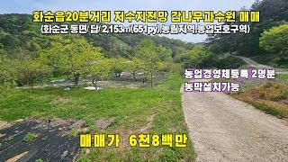 화순읍20분거리 저수지전망 토지 매매/화순군 동면/답/2,153㎡/농업보호구역/매매 6천8백만/화순부동산/화순공인중개사/화순토지/화순전답/화순농업경영체등록/화순농막부지/화순주말농장