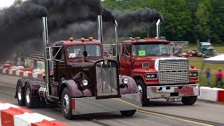 Wild Big Rig Drag Racing Onaway Speedway 2024 Over The Top Diesel Showdown.