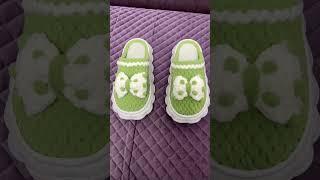 I really like the bean green milky white big bow hand-woven slippers