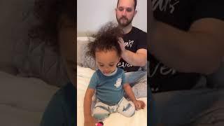 Curly hair bedtime routine! #shorts #fyp #mixedkidshair #haircareroutine #mixedkids