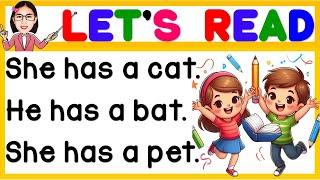 CVC Sentences for Kids, Kindergarten, Grade1, 2 | Practice Reading | Learn to Read | Teacher Aya