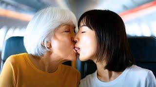 Mature Japanese-German Woman kisses Young Korean Woman | Lesbian Story