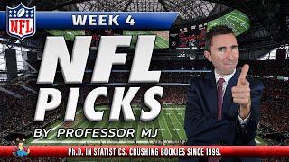 NFL PICKS WEEK 4 | FOUR PICKS & PREDICTIONS BY PhD in STATISTICS #nflweek4 #nflpicks