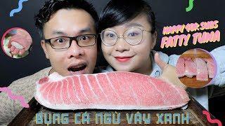 MUKBANG EATING BLUE FIN TUNA (OTORO) SASHIMI AND SUSHI , HAPPY 40K SUBS | LIBI TV