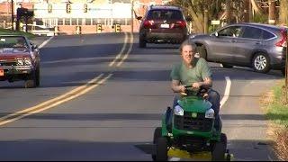 Riding a New John Deere Lawn Tractor Home, from Home Depot