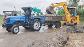 Shocking Mud Loading JCB in Village Lake