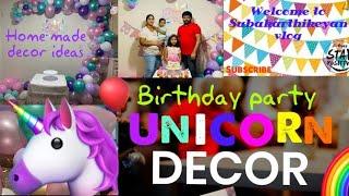 DIY Unicorn theme birthday decoration in Home | Kids birthday party| Decor idea in Tamil | unicorn