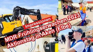 Aken baut Übungsplatz für Wasserwehr und Feuerwehr beim MDR Frühlingserwachen 2023