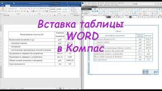 Компас 3D V18 - Вставка таблицы из WORD