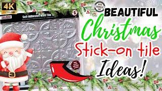 GORGEOUS DOLLAR TREE CHRISTMAS CRAFTS USING DOLLAR TREE STICK ON TILES