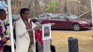 Cheryl Harry talks about restored shotgun house in Winston-Salem