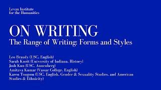 Levan On Writing—The Range of Writing: Forms and Styles