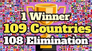 109 Countries & 108 Elimination Marble Race Tournament in Algodoo - World Marble Race
