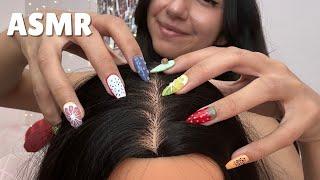 ASMR SCALP SCRATCHING + HAIR PARTING 