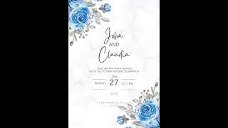 Digital Wedding Invitation with RSVP | Blue Minimalist Floral The Wedding Invitation | evites.me