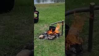 Kitchen in the forest#food #solocamp #cooking #solocamping #fire #solostove #vlogger #outdoorcooking