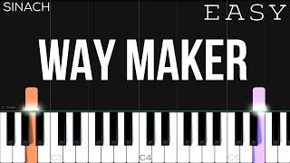 Sinach - Way Maker | EASY Piano Tutorial