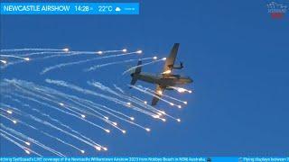  LIVE - Newcastle Williamtown Airshow 2023 - ️ RAAF Flying Display 2️ @ Nobbys Beach w/SydSquad 