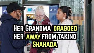 Her Grandma dragged her away from taking Shahada! Nazmul And Visitor Speakers Corner Sam Dawah