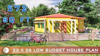 22 x 26 Low Budget House Plan // Small House Design (572 Sq Ft) ছোট ঘরের ডিজাইন