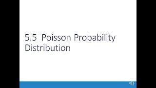 H-Stats: 5.5 Poisson Distributions