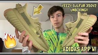 YEEZY 350V2 SULFUR UNBOXING! Adidas App W!