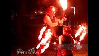 Fire Breather Acrobats - Dragon Staff Slow Motion - Fire Pixie Entertainment