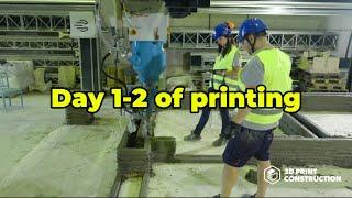 Day 1 and 2 of printing: our test house is taking shape