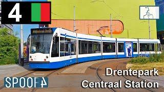 Cabinerit Tram 4 (Amsterdam) | Drentepark - Centraal Station (Tram Driver's POV)