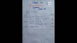 Class 11 Accountancy Syllabus (2023-24)