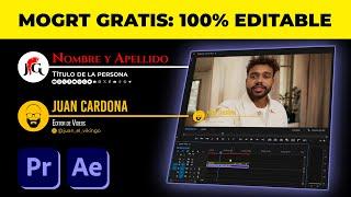 Lower Third GRATIS - Preset MOGRT 100% Editable para Premiere Pro y After Effects