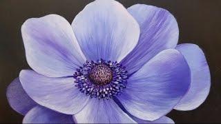 Blue Poppy LIVE Acrylic Painting Tutorial