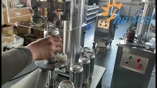 Máquina semiautomática de sellado de latas de aluminio para bebidas