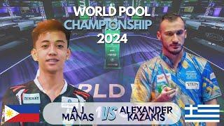 LAST 64 • ALBERT JAMES MANAS VS ALEXANDER KAZAKIS • WORLD POOL CHAMPIONSHIP 2024