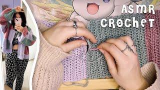 ASMR crochet a cardigan with me  ear-to-ear soft speaking