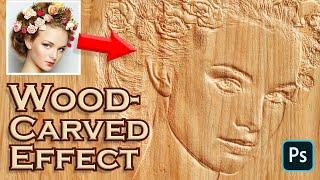 Photoshop: Create a WOOD-CARVING Effect from PHOTOS.