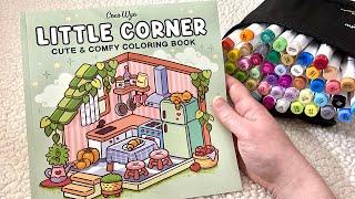 ASMR Color With Me | Little Corner Coloring Book (whispered, marker sounds)