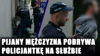 "Ja tylko z nią rozmawiam. Ty spi*****aj stąd". Pijany mężczyzna podrywał policjantkę