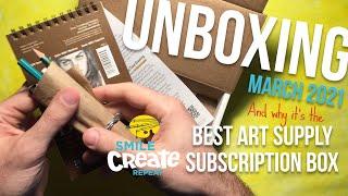 UNBOXING SKETCH BOX Theme MONTHLY ART SUPPLY SUBSCRIPTION BOX - Mar 2021 | Smile Create Repeat