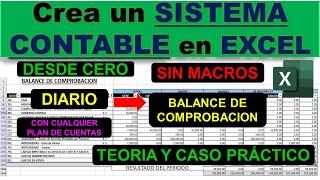 Crea un SISTEMA CONTABLE en EXCEL desde cero - DIARIO - BALANCE DE COMPROBACION - PLAN DE CUENTAS